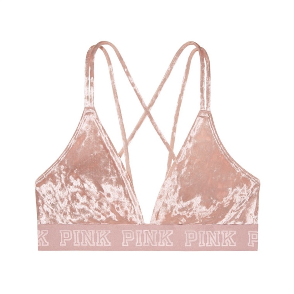 PINK
VELVET TRIANGLE BRALETTE.