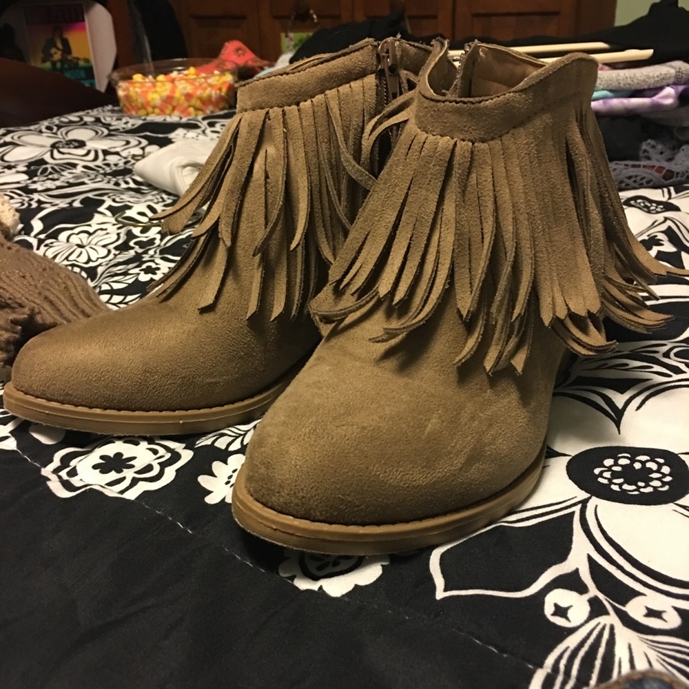 Fringe booties