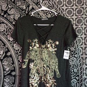 Charlotte Russe Strappy Elephant Tee
