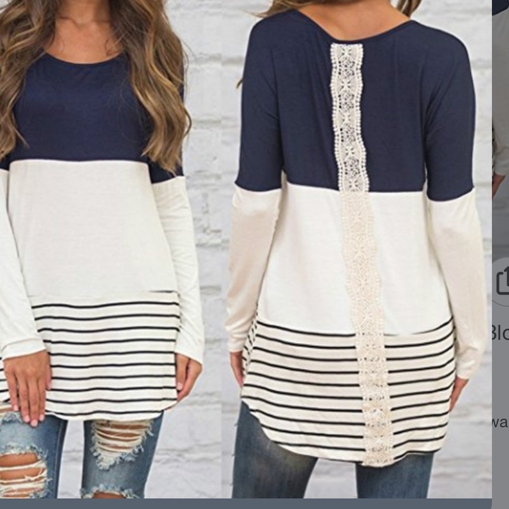 Back lace color top