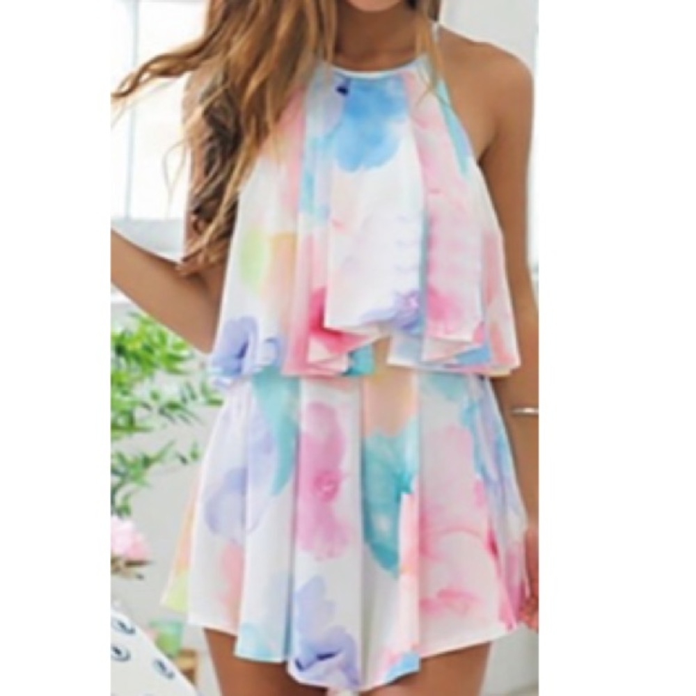 Floral pastel romper