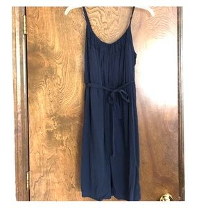 Above-knee casual blue dress