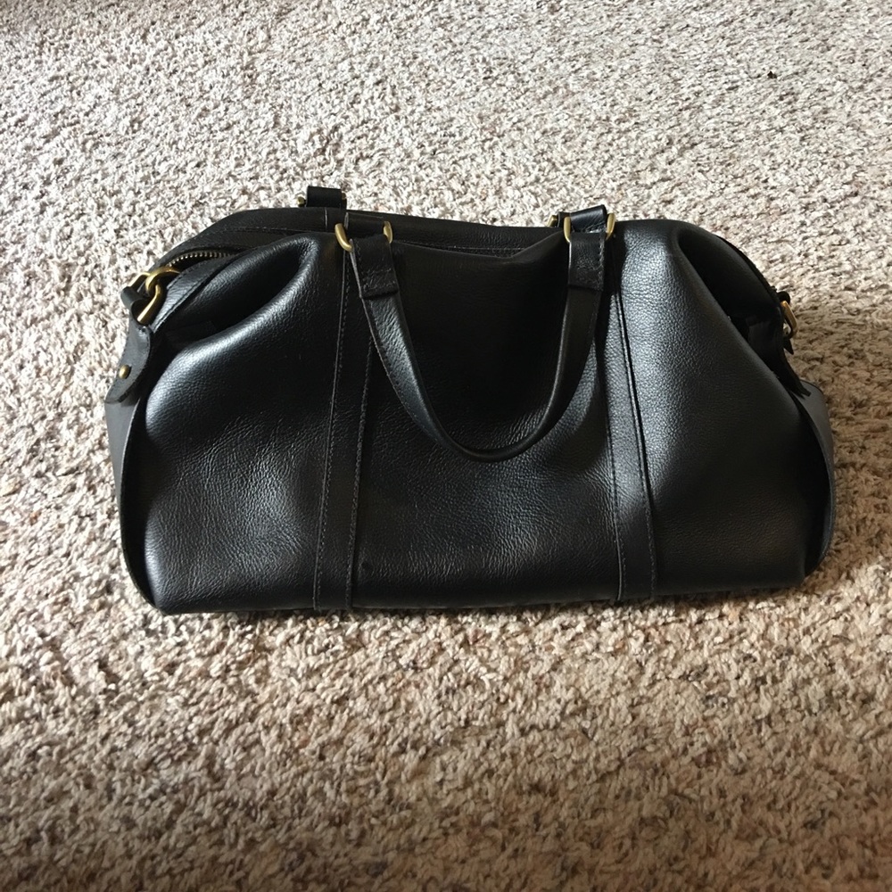 Madewell Glasglow satchel, black leather