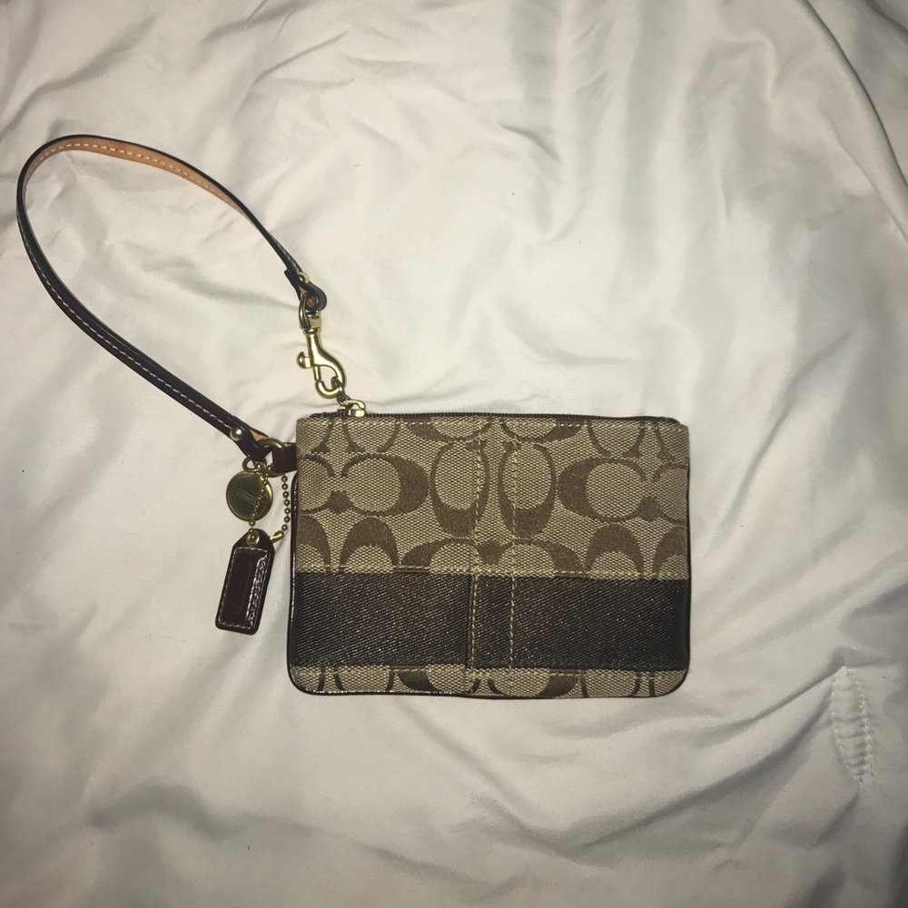 Brown/Tan Coach Wristlet