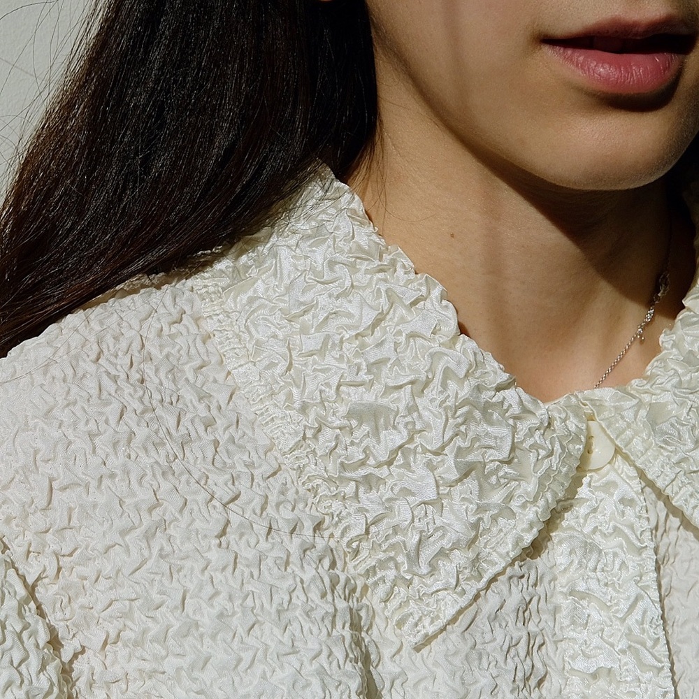 Vintage crinkled white shirt - Picture 2 of 5