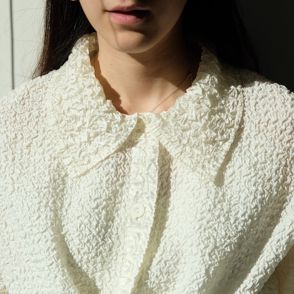Vintage crinkled white shirt - Picture 4 of 5