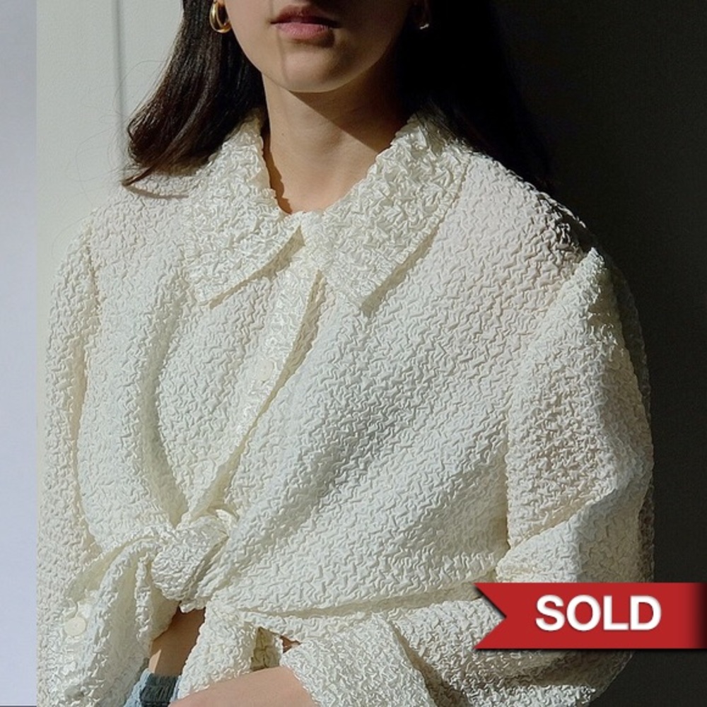 Vintage crinkled white shirt - Picture 1 of 5