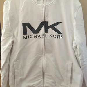 White MIchael kors zip up sweater
