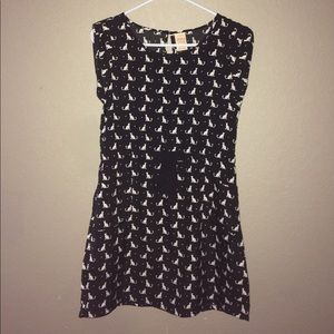 🌟SOLD Black dress with cream cats and hearts