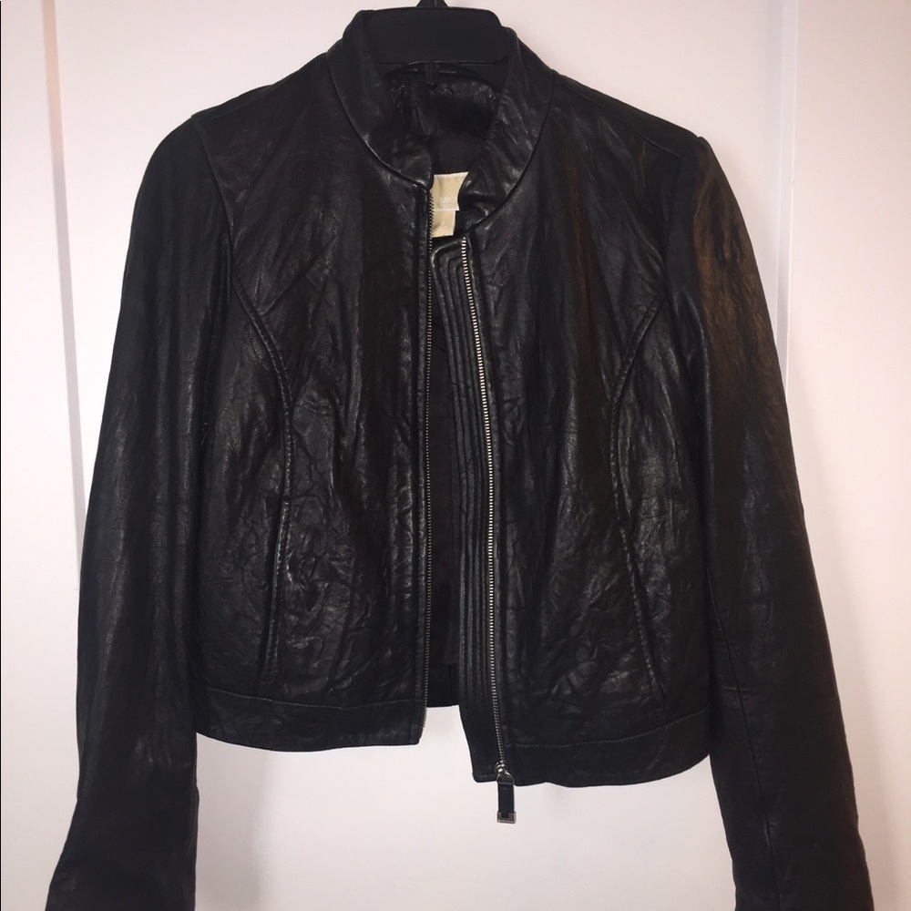 Michael Kors leather moto jacket - worn twice!