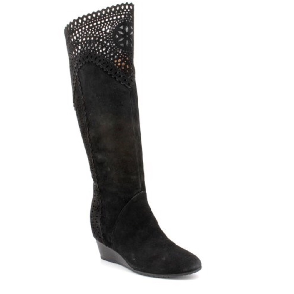 Sofft leather wedge over the knee boots