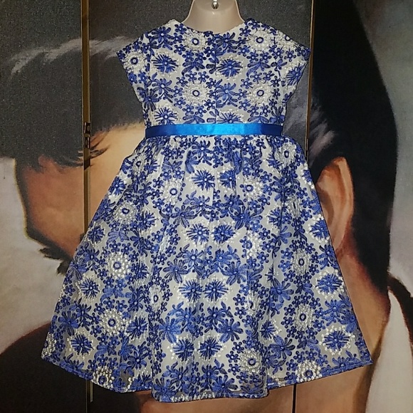 Tatyana Lil Frozen Dress Blue Embroided Snowflakes - Picture 6 of 8