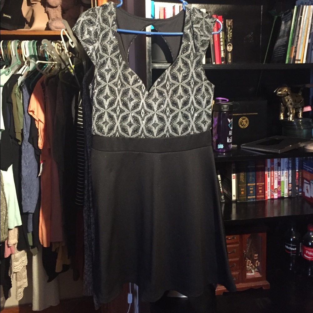 Silver/Black Semi-Formal Dress
