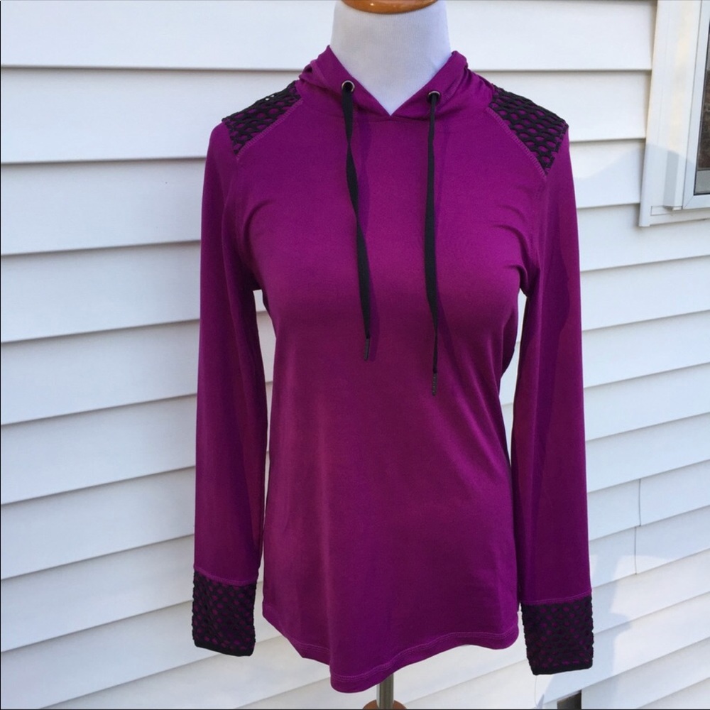 Layer8 purple and black fusion lux hoodie