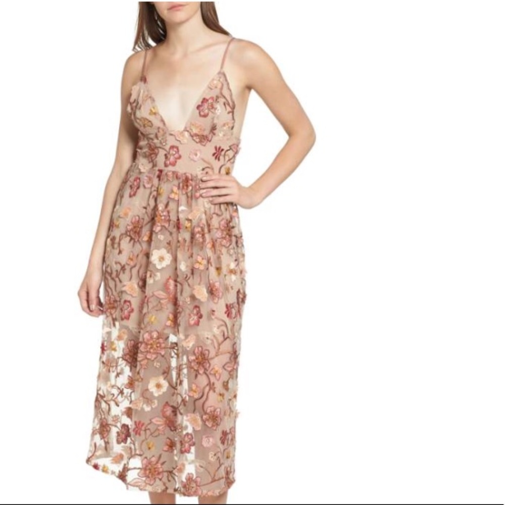 For love and lemons botanic midi dres