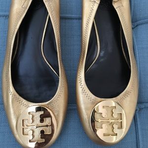 Gold Tory Burch flats