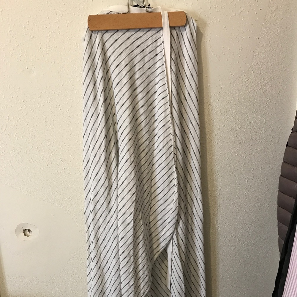 Striped wrap maxi skirt