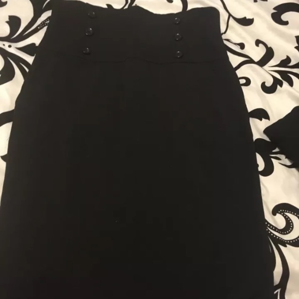 Black high waisted pencil skirt