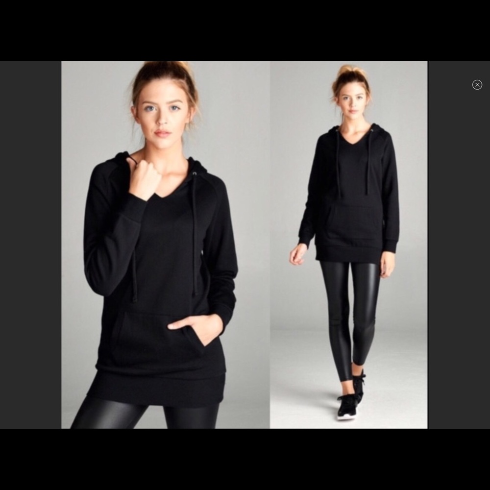 French Terry hoodie in black
