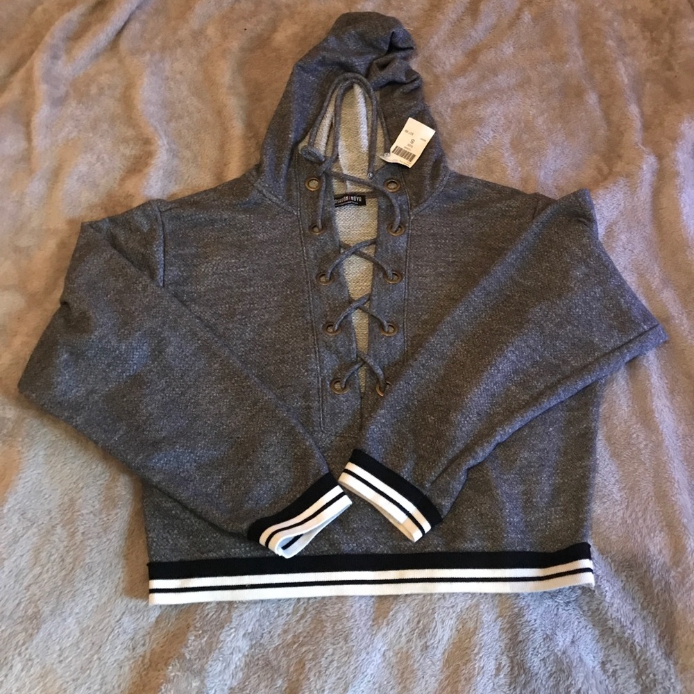 Grey crop hoodie