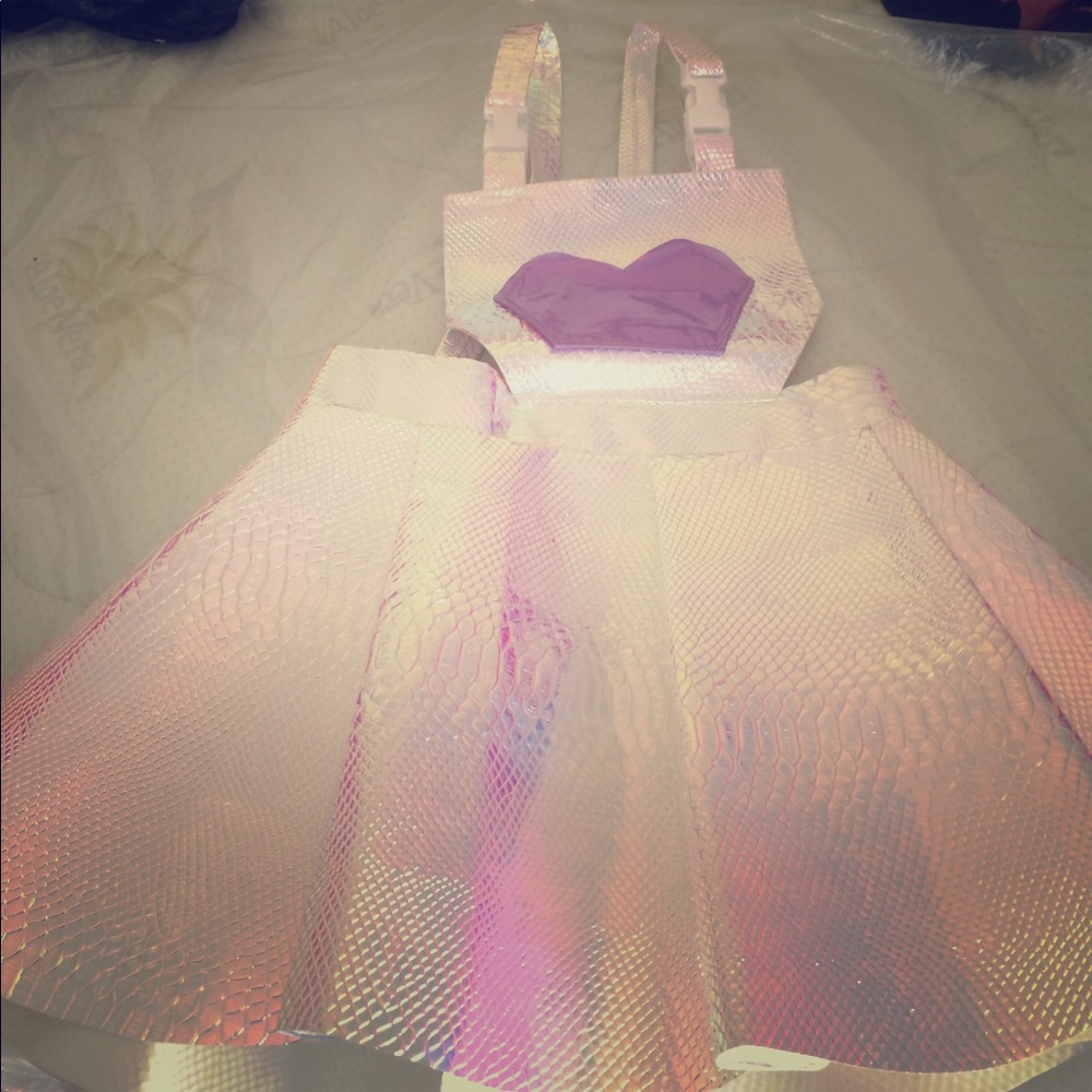 An Awesome Metallic Holographic Jumper Dress