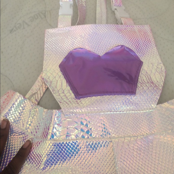 An Awesome Metallic Holographic Jumper Dress - Picture 2 of 5