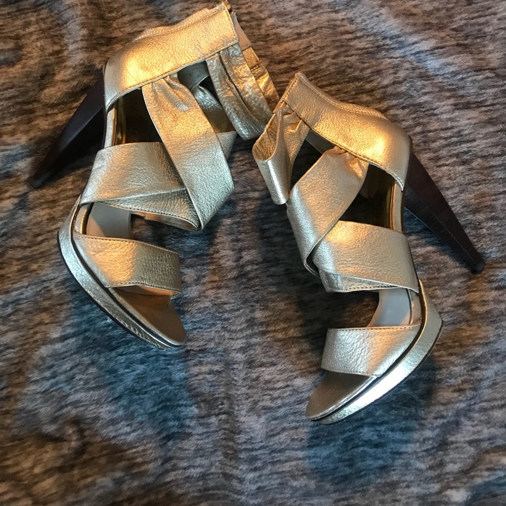 Michael Kors gold leather heels