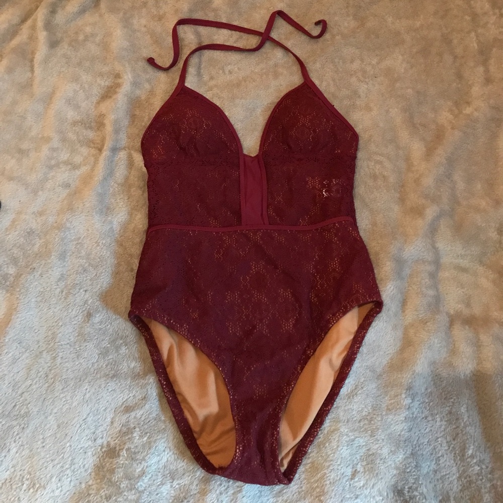 Burgundy swimsuit