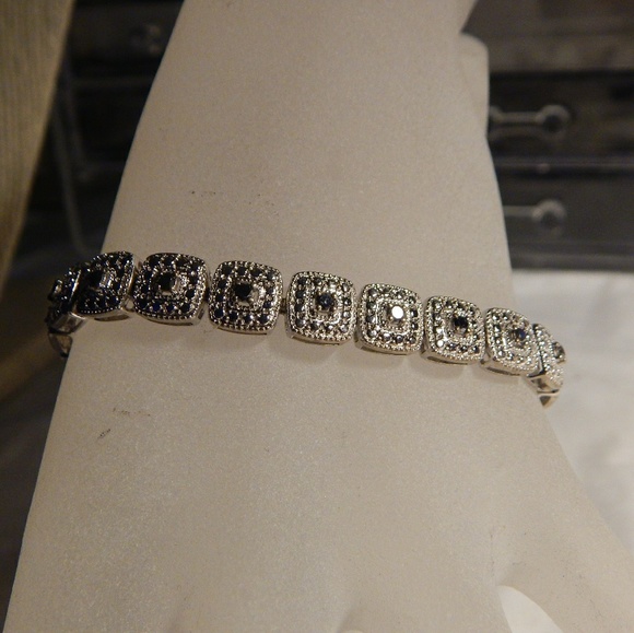 Women 925 Silver & Black Bracelet - Picture 2 of 4