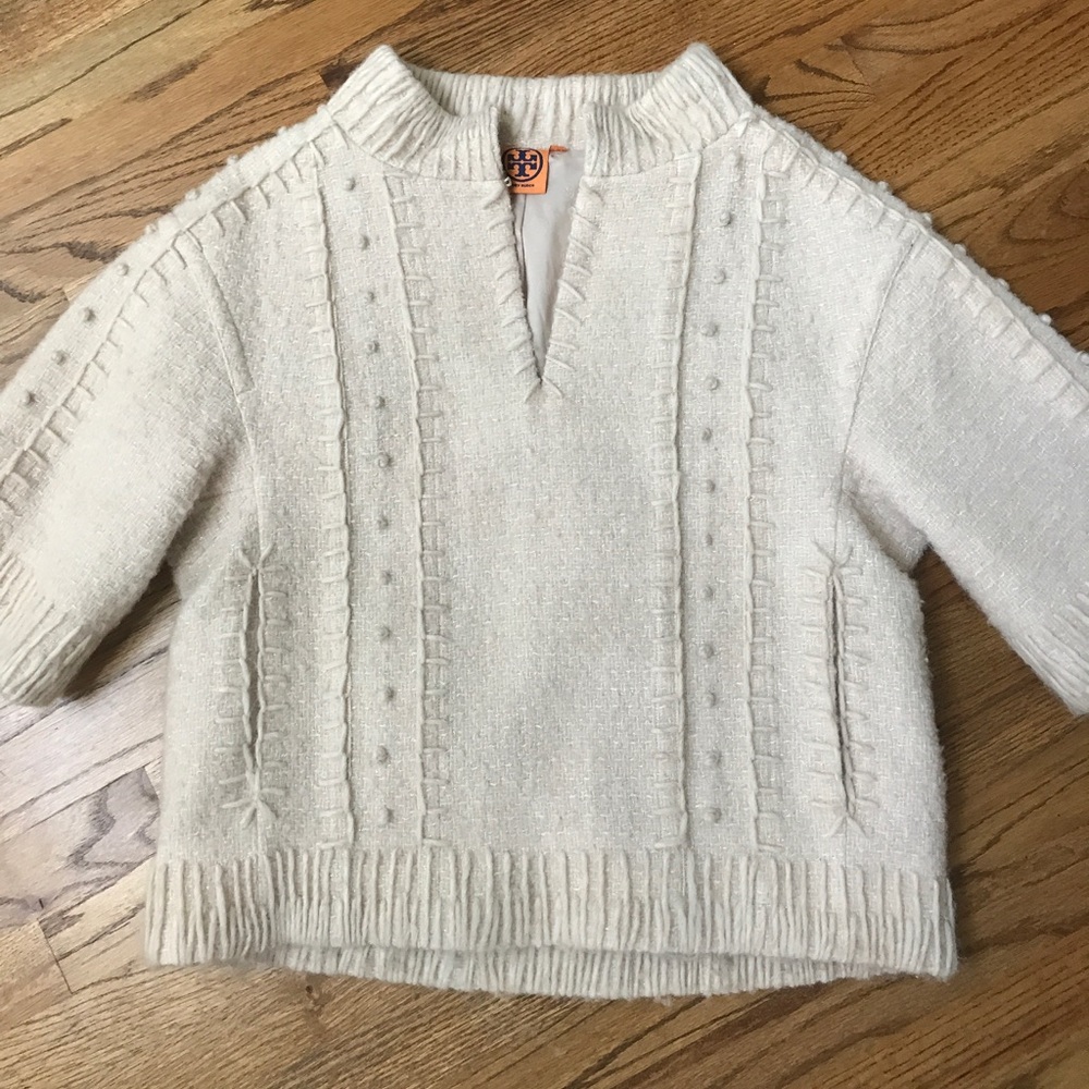 Tory Burch cream lined pullover jacket