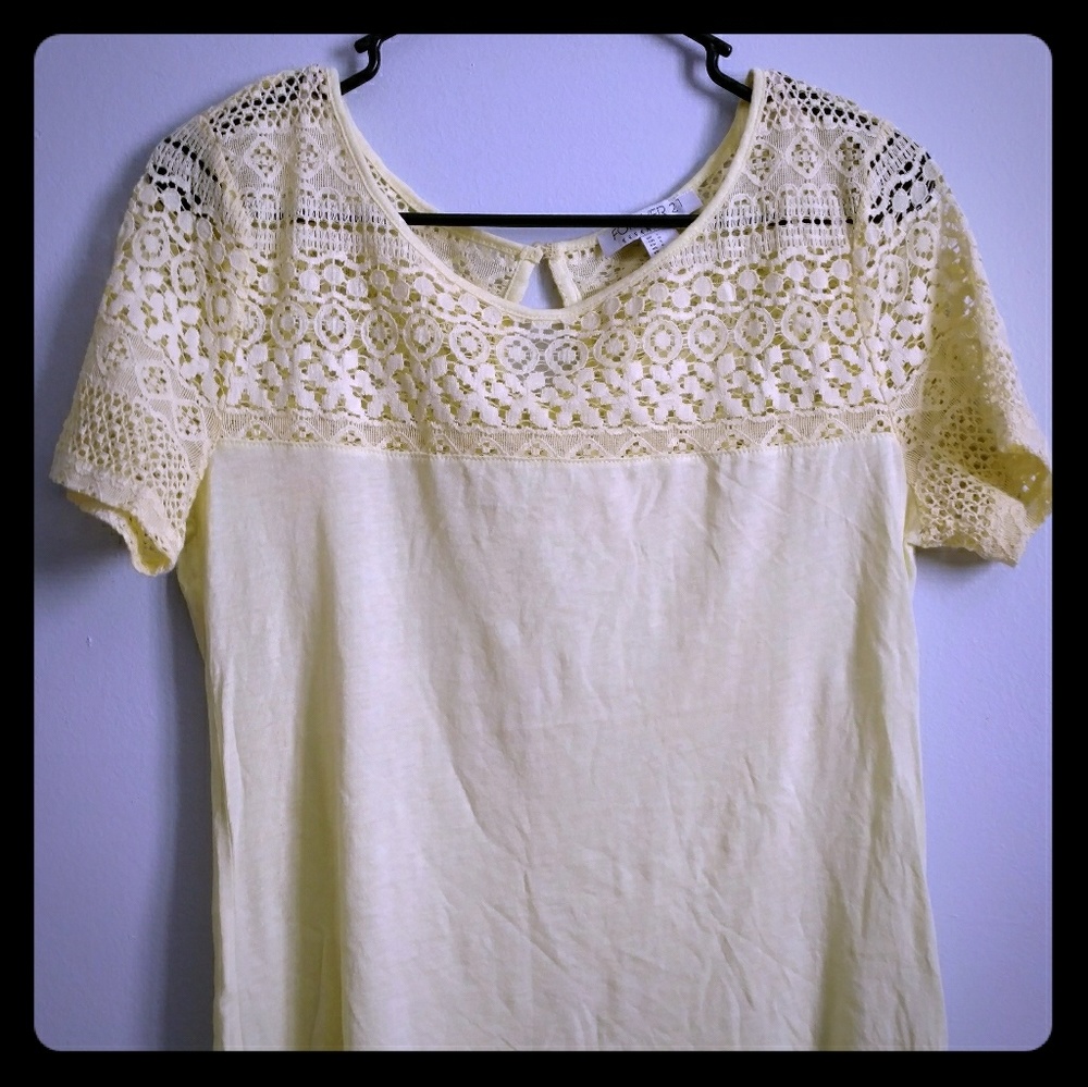 Forever 21 lace trimmed top