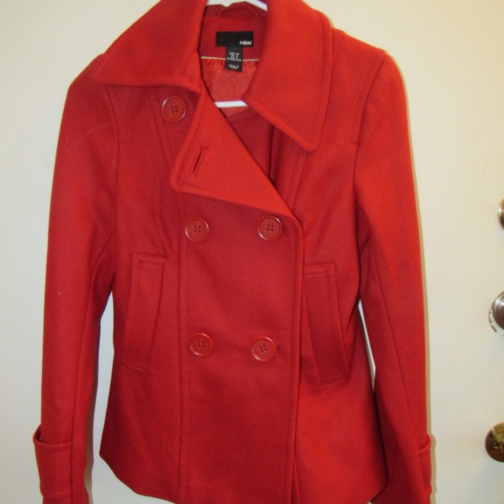 H&M Red Peacoat