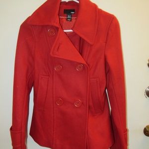 H&M Red Peacoat