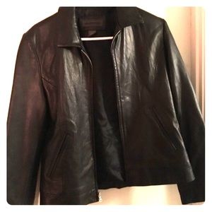 Black leather jacket