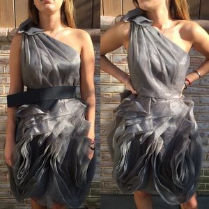Vera Wang origami one shoulder formal dress