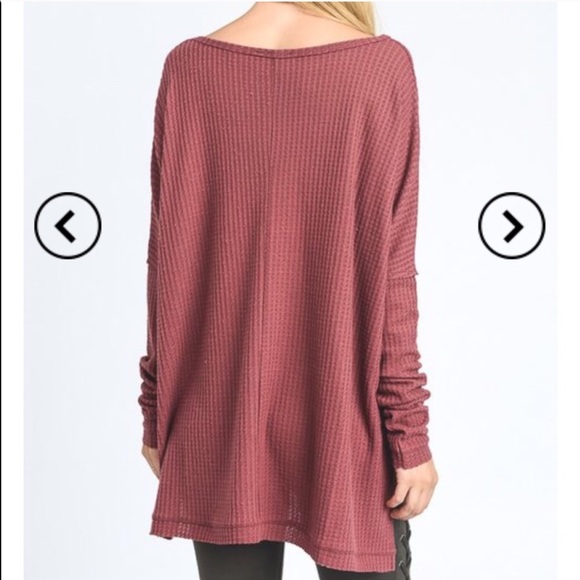 SOLD OUT!!  Mocha waffle knit tunic top - Picture 4 of 4