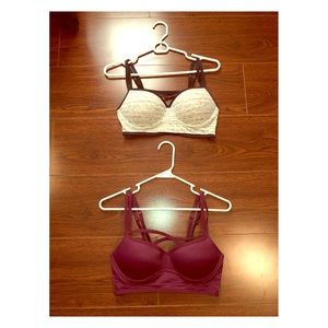 Victoria’s Secret Pink Cross Cross Push up Bras