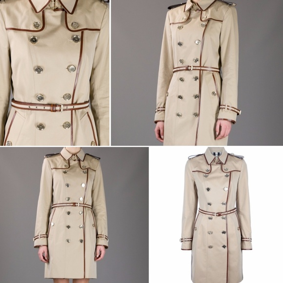 SOLD ❌BURBERRY •NWT• Hillgrove LeatherTrim Trench - Picture 2 of 8