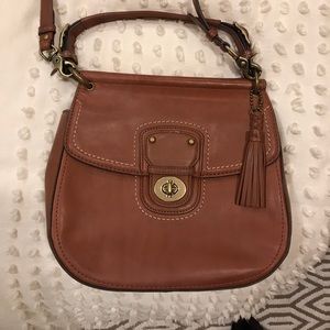 Brown Leather Coach Saddle Bag