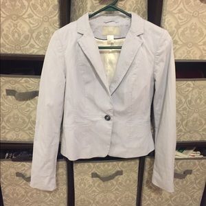 H & M striped blue and white blazer