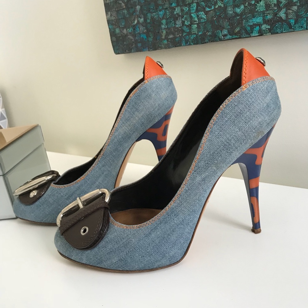 🌟SALE🌟Giuzeppe Zanotti high heel denim shoes.