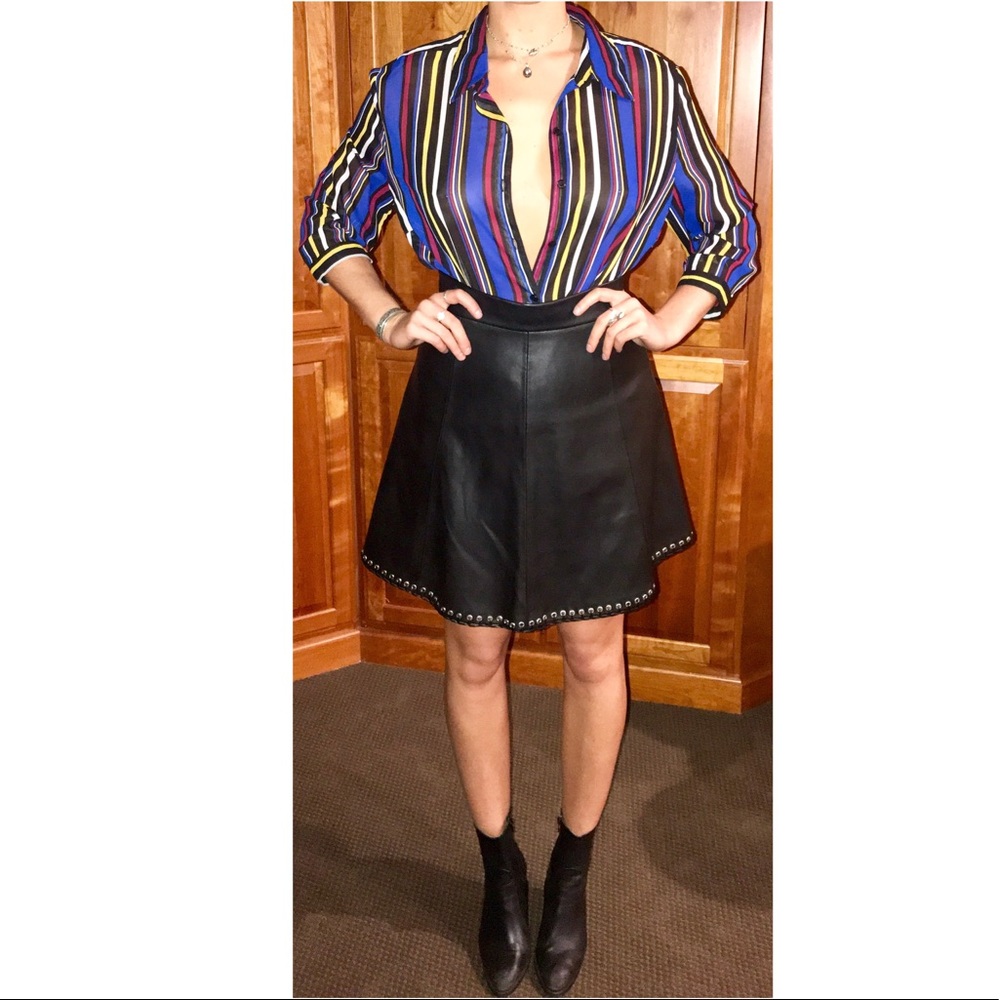 ZARA Black Faux Leather Skirt