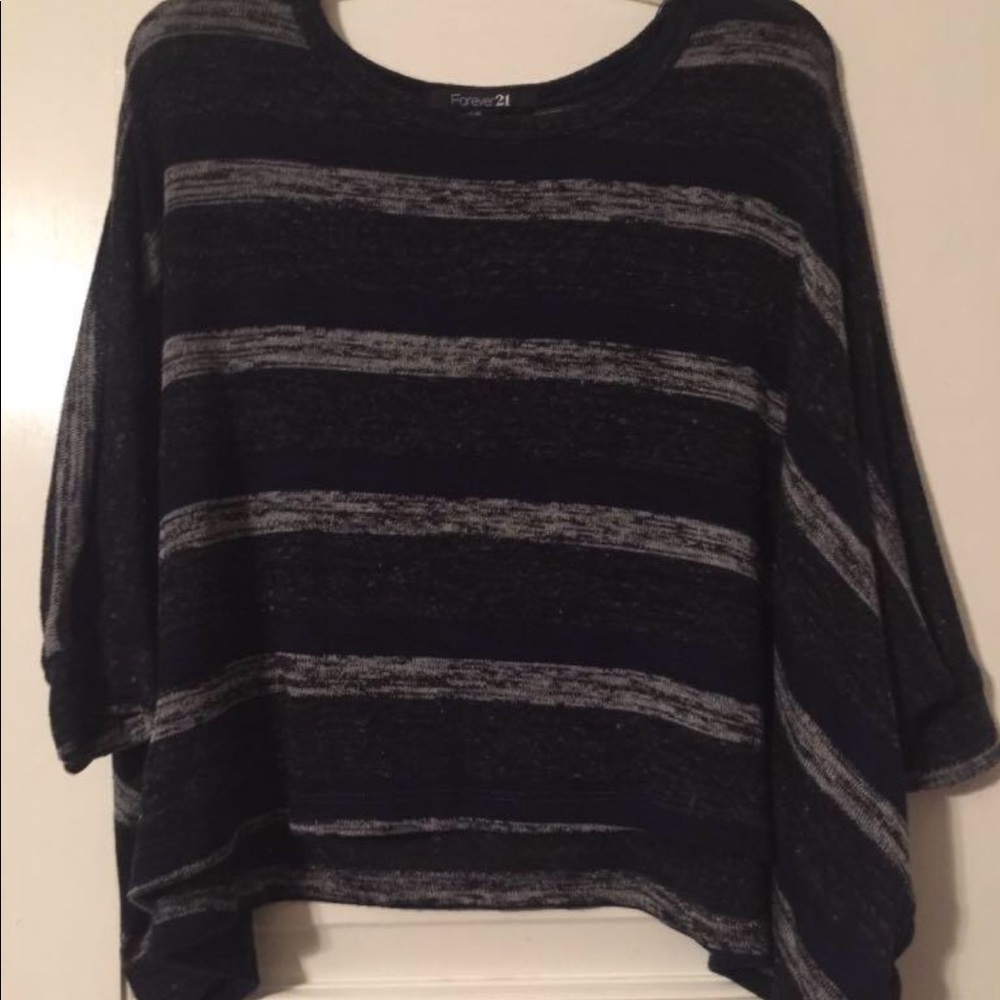 Casual Batwing Striped Sweater