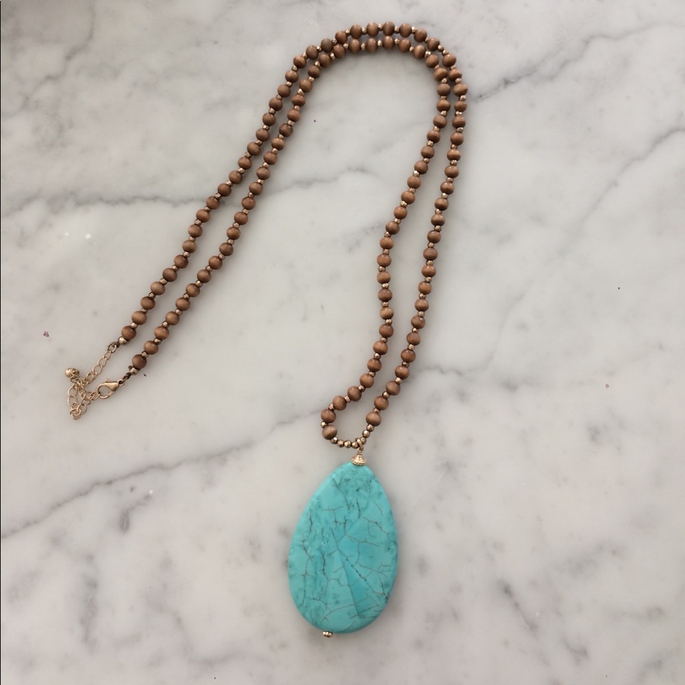 32" stylish turquoise necklace