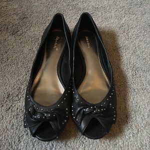 Open toe flats with stud detail