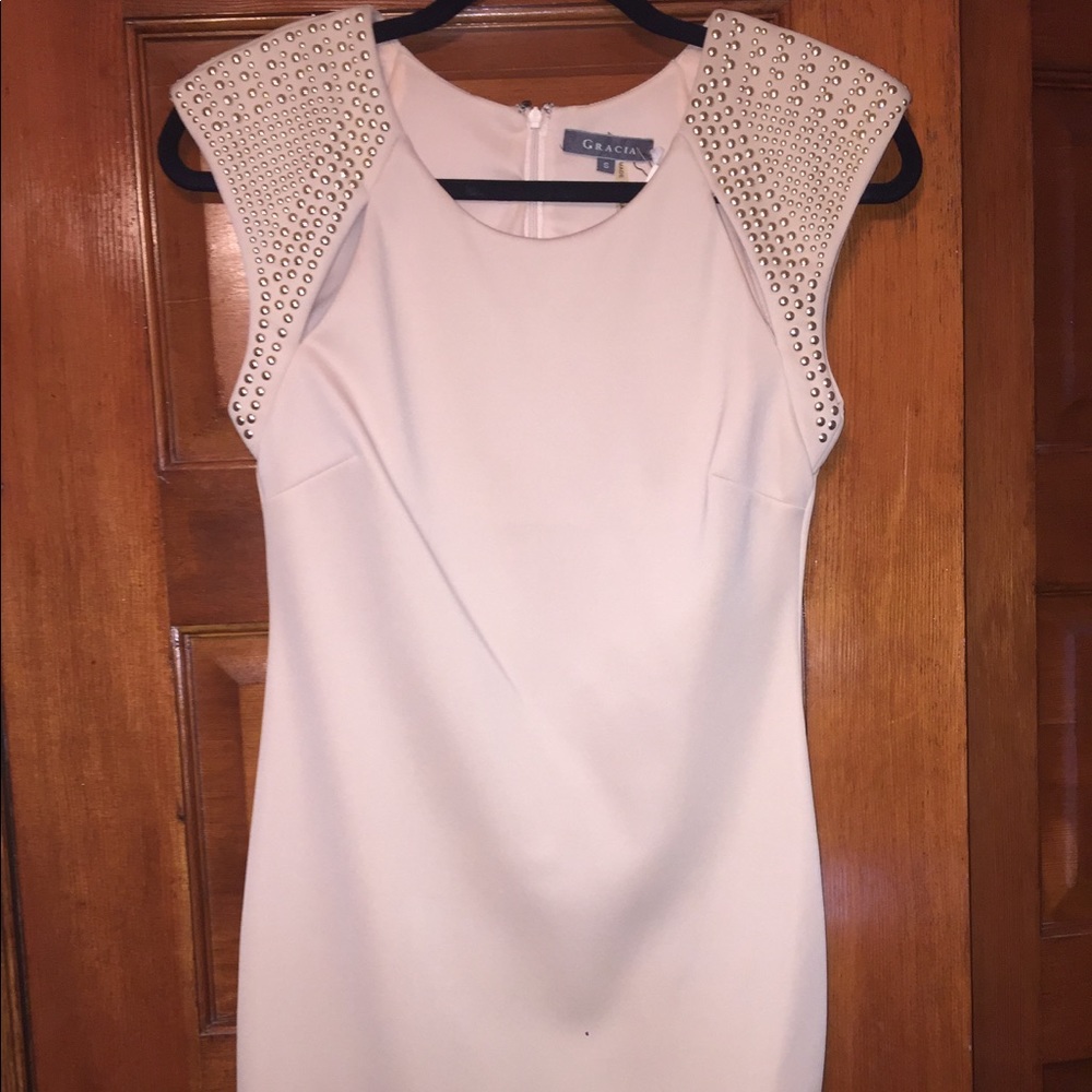 Studded Shoulder Sleeveless Dress