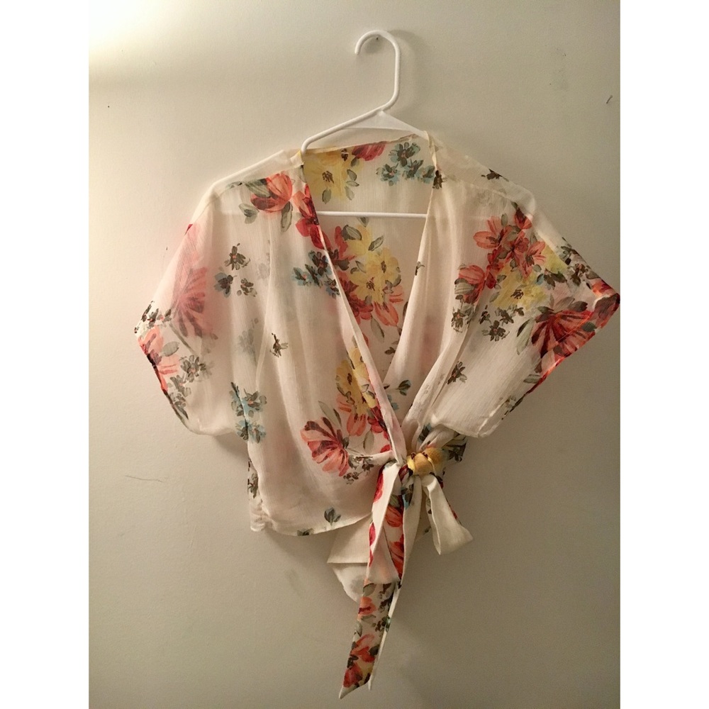 Tie Front Floral Top