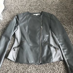 Gray faux leather jacket