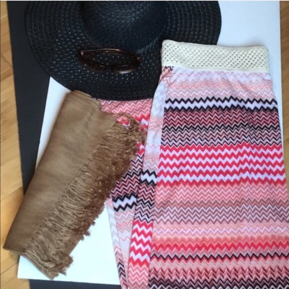 ORANGE CHEVRON MAXI SKIRT - Picture 3 of 3