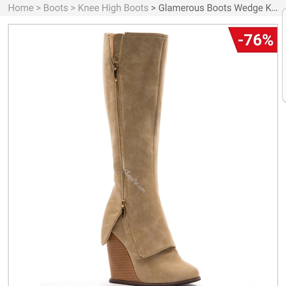 Knee high wedge boots